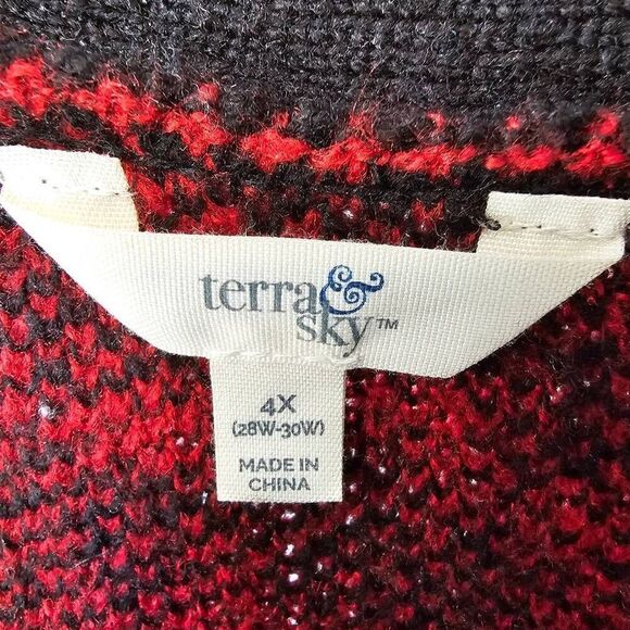 Terra & Sky Women's Open Front Cardigan Animal Print Boho Pockets Oversized Plus - Picture 7 of 8